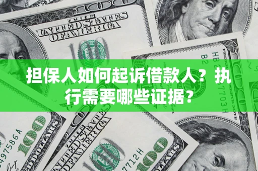 武汉担保人如何起诉借款人？执行需要哪些证据？
