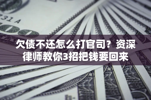 武汉欠债不还怎么打官司？资深律师教你3招把钱要回来