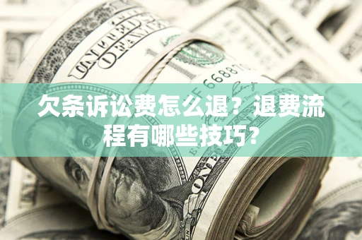 武汉欠条诉讼费怎么退？退费流程有哪些技巧？