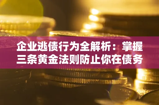 武汉企业逃债行为全解析：掌握三条黄金法则防止你在债务乱局中“踩雷”